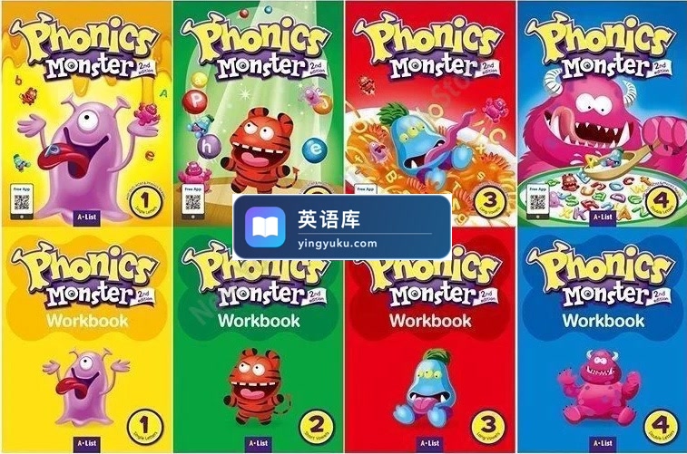 拼读怪兽Phonics Monster英语自然拼读学习教材1-4系列,学生书+练习册+读物+教材,百度网盘下载!-英语库